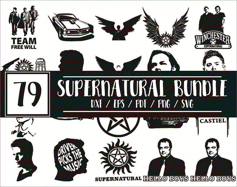 Bunde 79+ Supernatural svg, Supernatural svg png dxf, Supernatural svg cut fies, Supernatural Cipart, MusicArtStore Digital Download 1012451705