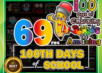 69 Designs 100th Days of school bundle, 100th day of school, Happy 100th Day of School Quarantine Pandemic Teachers PNG, Instant Download 1001499349