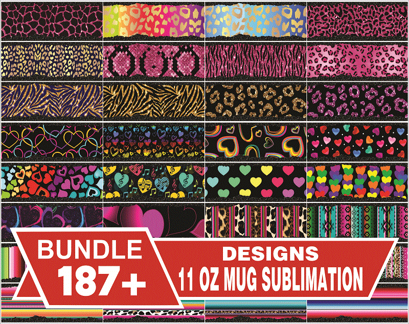 Bundle 187 Designs 11 oz Mug Sublimation, 11oz Glitter Mug sublimation Drive, 200 Mug Sublimation files, Mug designs, Digital Download 924624194