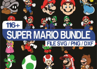 https://svgpackages.com 120+ Super Mario SVG PNG DXF Bundle, Super Mario Svg, Super Mario Alphabet, Peach Princess, Koopa Troopa, Goomba Svg, Super Mario World Svg 926322408