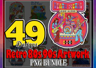 49 Designs Retro 80s 90s Artwork Png Bundle, Vintage 80s 90s Artwork, Classic 80s 90s Artwork, T-Shirt, Mug, Digital Files Download 1030290894