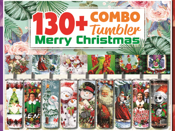Combo 130+ tumbler christmas, cartoon movie characters tumbler (jackskellington – rick- babyyoda), 20 oz skinny digital file,tumbler digital 8808123012 t shirt vector file