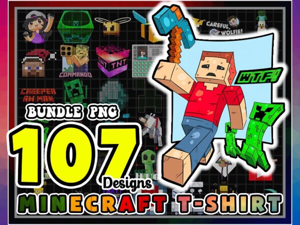 107 minecraft t-shirt png bundle, minecraft champion, i am the builder, l’manberg png, mumbo jumbo, t shirt mug bundle, digital download 1016399889