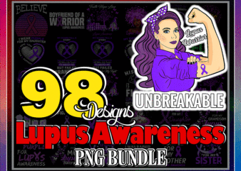 https://svgpackages.com Bundle 98 Designs Lupus Awareness Png, Warrio Lupus Awareness, Lupus Purple Ribbon, In May We Wear Purple Sublimation Png, Digital Download 972543782