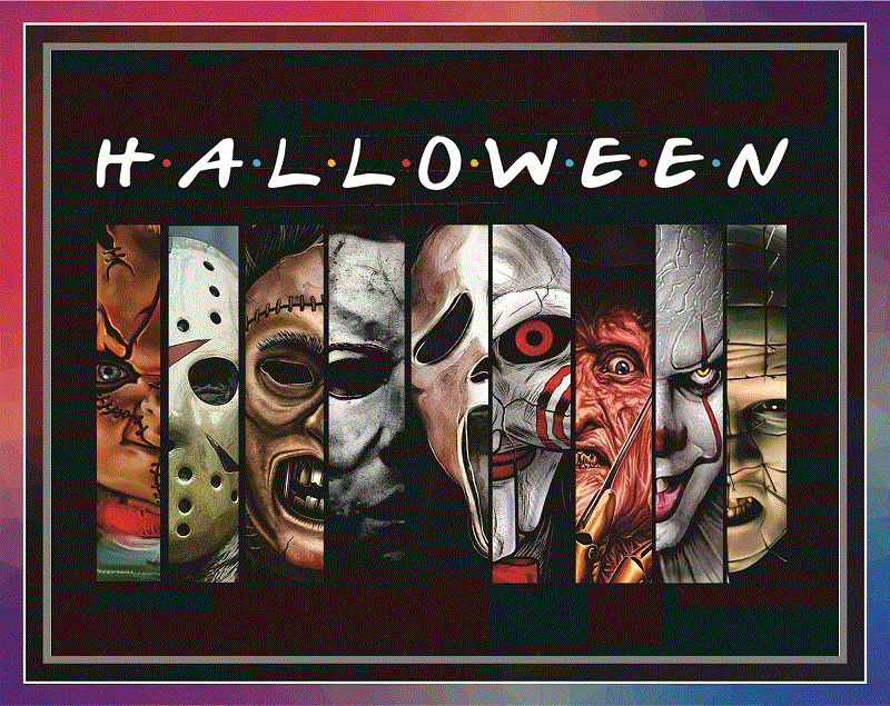Halloween Horror Characters PNG, Horror Movies, Happy Halloween, Sublimated Printing, Instant Download, Png Printable, Digital Print Design 863372769