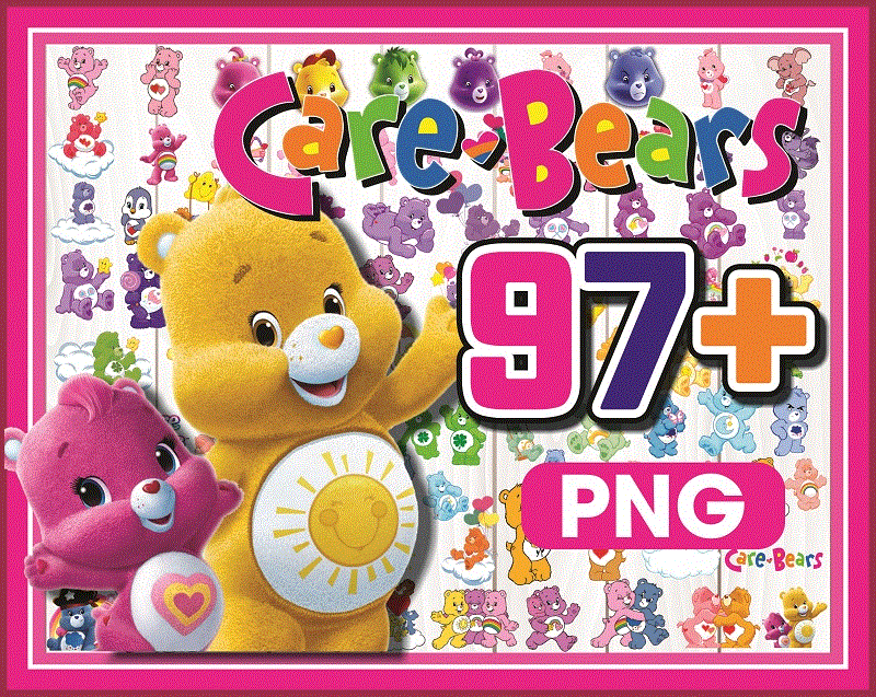 97 Care Bears ClipArt- PNG Images 300dpi Digital, Clip Art, Instant Download, Graphics Transparent Background Scrapbook 980324195