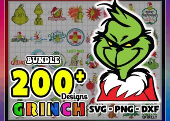 https://svgpackages.com Bundle 200+ Grinch Svg Grinch Bundle, Merry Grinchmas, Grinch’s Face, Grinch Tree, SVG/PNG/DXF Files for Cricut, Silhouette, Digital Download 921991415