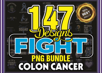 https://svgpackages.com Bundle 147 Fight Colon Cancer Awareness PNG, Faith Colon Cancer Sunflower, Colorectal Cancer PNG, I Wear Blue For Png, Digital Download 981605542