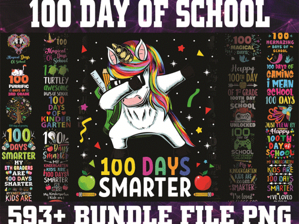593 designs 100 day of school png bundle, happy 100 days of school png, 100th day of school, digital download 1003441010
