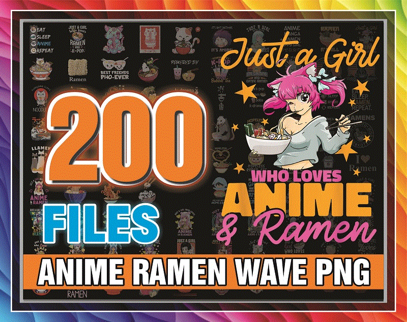 200 PNG Anime Ramen Wave Png Digital, Ramen Noodle, Japanese Png, Japanese Lover, Food Lover, Just A Girl Who Loves Anime And Ramen Png, 982330022