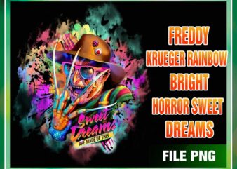 Freddy Krueger Rainbow Bright Horror Sweet Dreams png, Sublimation Design, Digital Download 1045754721