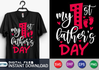 My 1st Father’s Day t shirt vector illustration