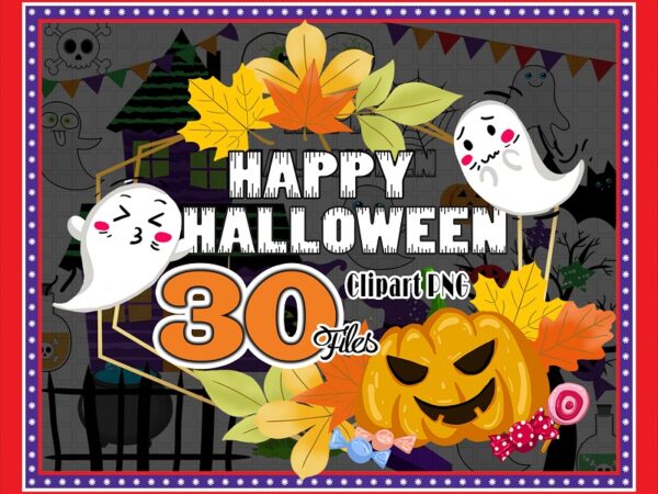 30 happy halloween clipart png, cute halloween clip art, happy fun halloween png bundle, digital download, personal use and commercial use 874444160