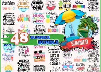 https://svgpackages.com 48 Summer Bundle Svg, Summer Svg, Summer Cut Files, Commercial Svg, Kids Svg, Summer Quotes Svg, Beach Shirt Svg, Digital File, Dxf, Eps,Png 982554221