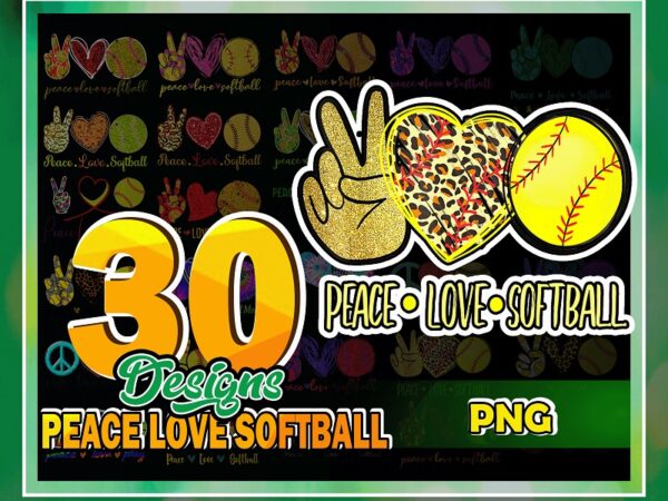 Https://svgpackages.com 30 designs peace love softball png, peace love softball mom, softball sublimation, softball png, png files for sublimation, instant download 985061496
