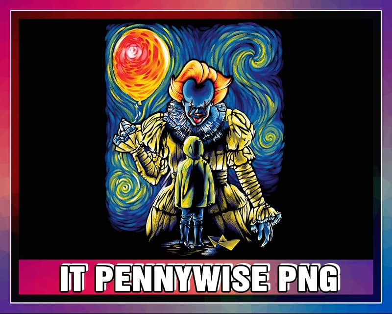 IT Pennywise Png, Horror Killer Png, Horror Movie Png, Starry Night Png, Horror Lover Png, PNG Printable, Instant Download, Digital File 1037860526