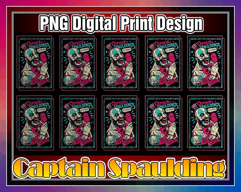 Captain Spaulding, Horror Halloween png, Printable Captain Spaulding T-shirt, digital design sublimation, Png Digital Print Design 1038316218