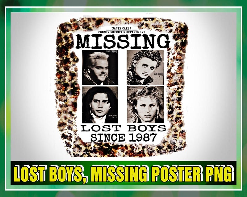 Lost Boys, Missing Poster Png, Missing Lost Boys Since 1987 Png, Halloween Boys PNG, Png Printable Sublimation, Png File, Digital Download 1043580650