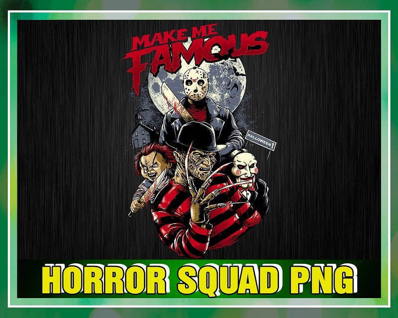 Horror Squad Png, Make Me Famous Halloween, Horror Characters, Classic Horror Movies Png, Horror Killer Png, Instant Download, Digital File 1043991052