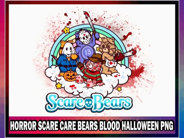 Horror scare care bears blood, halloween png, digital design sublimation, digital download 1047891451