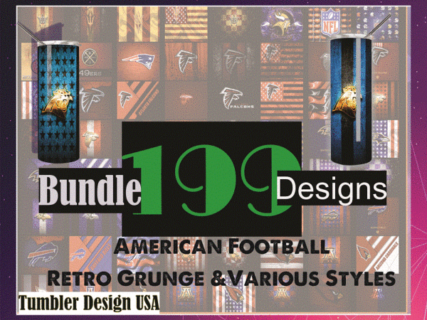 Combo 199 american football retro grunge & various styles, 20oz skinny straight,template for sublimation,full tumbler, png digital download 1014533239 t shirt vector file