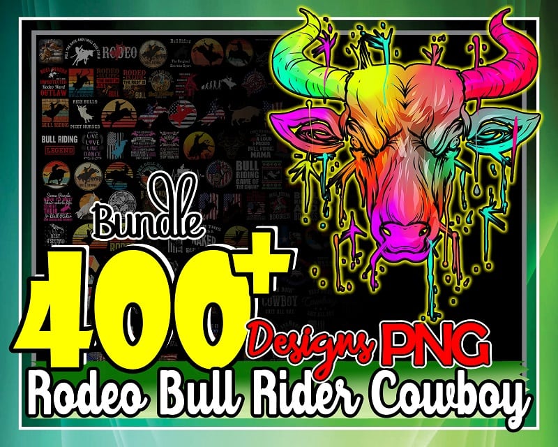 Bundle 400+ Designs Rodeo Bull Rider Cowboy Png, Rodeo Png, Bull Riding Png, Steer Riding Png, Bull Rider Png, Bull Silhouette Png 1000445337