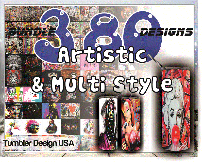 Artistic & Multi Style Designs, 20oz Skinny Straight,Template for Sublimation,Full Tumbler, PNG Digital Download 1014533239