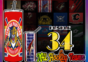 Combo 34 NHL Hockey Teams Designs , 20oz Skinny Straight,Template for Sublimation,Full Tumbler, PNG Digital Download 1014533239