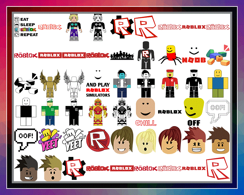 Roblox Svg Png sublimation 3 Designs 300 Dpi Hi Resolution 