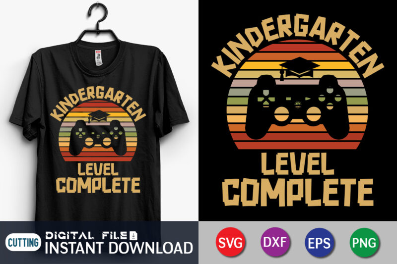 Kindergarten Level Complete vintage t shirt vector illustration