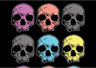 Skull 9 t shirt template vector