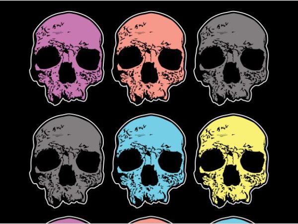 Skull 9 t shirt template vector