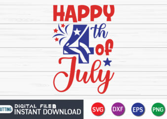 Happy 4th Of July t shirt vector illustration