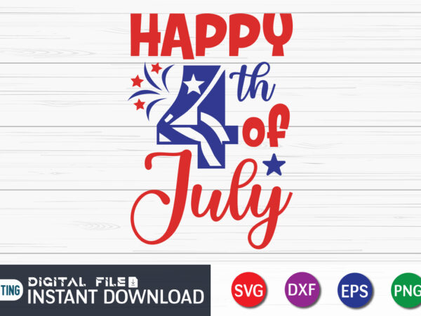 Happy 4th of july t shirt vector illustration
