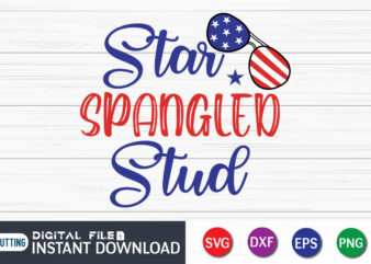 Star Spangled Stud t shirt vector illustration