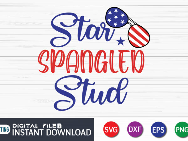 Star spangled stud t shirt vector illustration