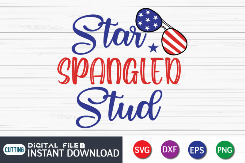 Star Spangled Stud t shirt vector illustration