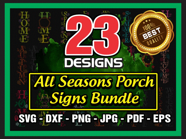 Https://svgpackages.com 23 designs all seasons porch signs svg bundle, porch signs svg, vertical sign svg, cut file, clipart, printable, vectors, commercial use 1000219243