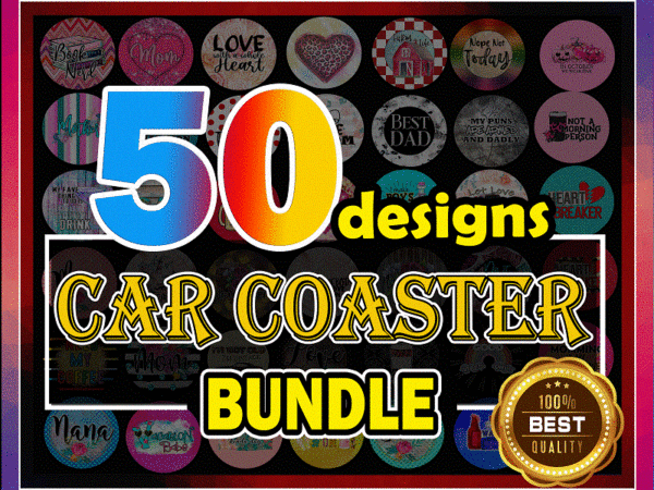 Https://svgpackages.com 50 car coaster bundle png, car coaster designs, car coaster clip art, love bloom, coffee png,heart breaker png, instant digital download 1003643820