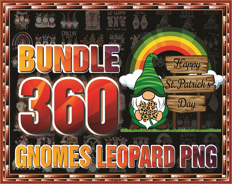 Combo 360 Gnomes Leopard PNG, Bundle PNG, Leopard Png, Gnome PNG, Whimsical Design, Nordic Gnomes, Sublimation Gnomes, Designs Downloads 1003738090