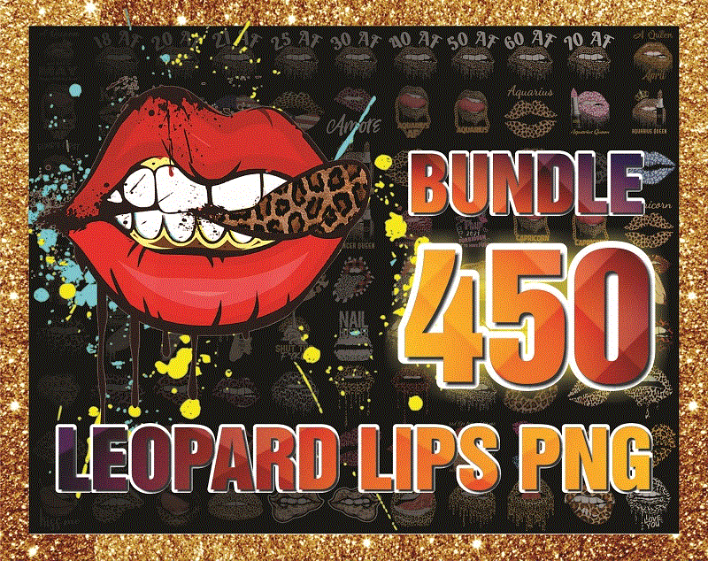 Combo 450 Leopard Lips PNG, Bundle PNG, Leopard Dripping Lips, Lips Clipart Sublimation, Dripping Lip Bite, Designs Downloads 1003741536