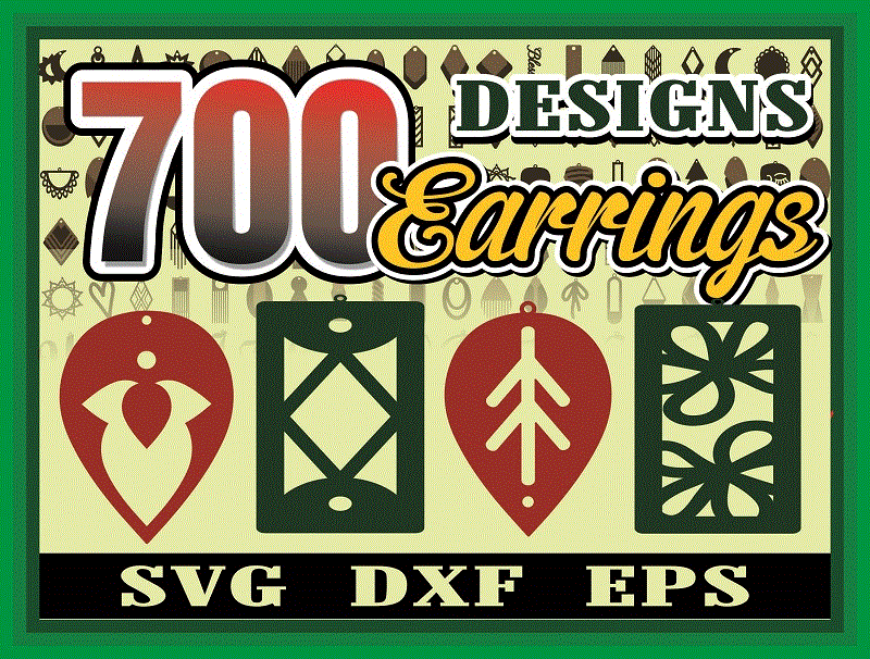 700 Designs Earrings SVG Bundle, Leather Earnings Svg, Earring Template Svg, Jewelry Svg Files for Cricut Silhouette, Instant Download 1006604701