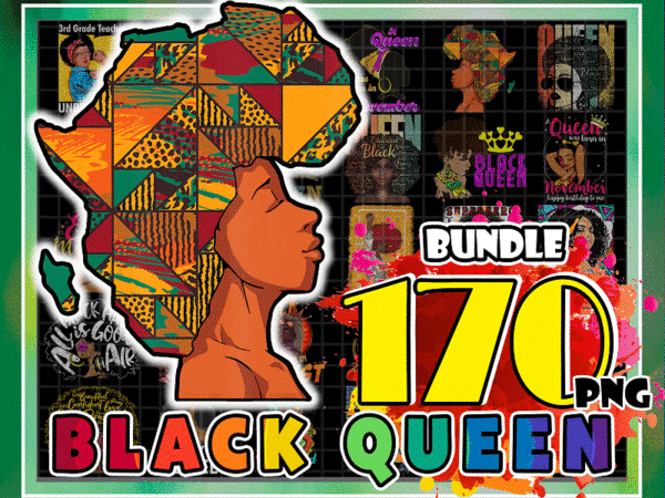 Https://svgpackages.com 170 designs black queen png, black girl magic, black melanin, black nurse magic, afro woman clipart, birthday, afro lady, digital download 1006637347