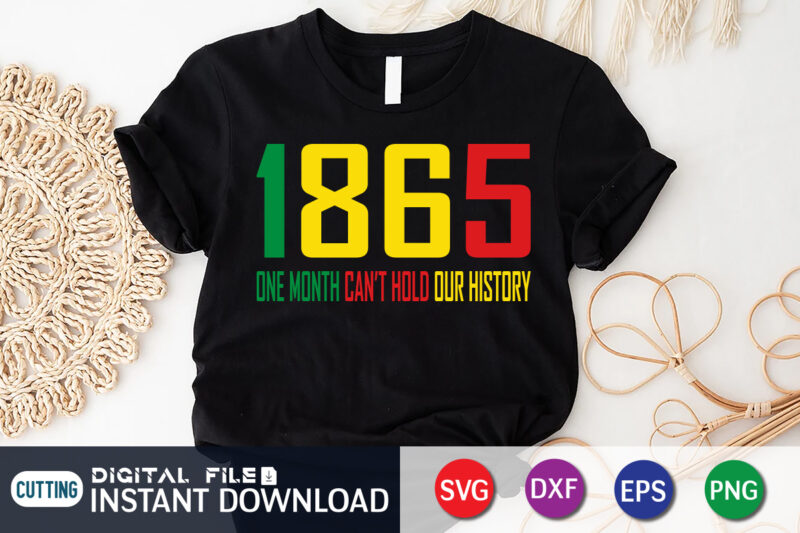1865 One Month Can't Hold Our History SVG Shirt, juneteenth shirt, free-ish since 1865 svg, black lives matter shirt, juneteenth quotes cut file, independence day shirt, juneteenth shirt print template,