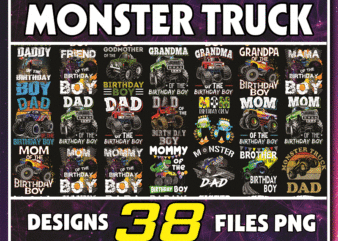 https://svgpackages.com 38 Designs Monster Truck Png, Boy Monster Truck Birthday png, Matching Family Of The Birthday Boy png, Gift For Son, Monster Truck Lovers 1013142589