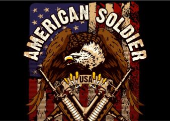 American Soldier vector t-shirt design
