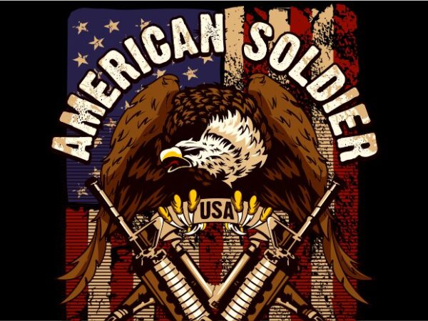 American soldier vector t-shirt design