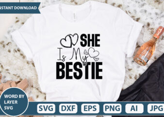 She is My Bestie vector t-shirt design
