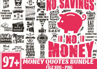 https://svgpackages.com Bundle 97 Money Quotes SVG / PNG Bundle, Money png, Money svg design, Silhouette Instant Download 1017356530