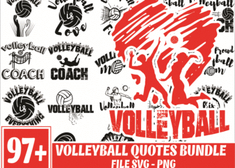 Https://svgpackages.com bundle 97 volleyball quotes svg / png, volleyball life bunlde, volleyball athlele ai, sport svg, instant download 1017563990